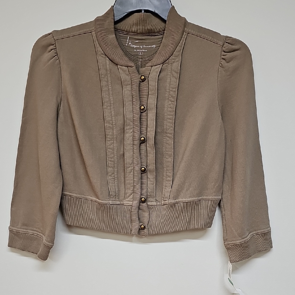 Citizens Of Humanity Brown Cropped Sweatshirt Knit Blazer, Y2K New w/tag, Sz L - Picture 1 of 12